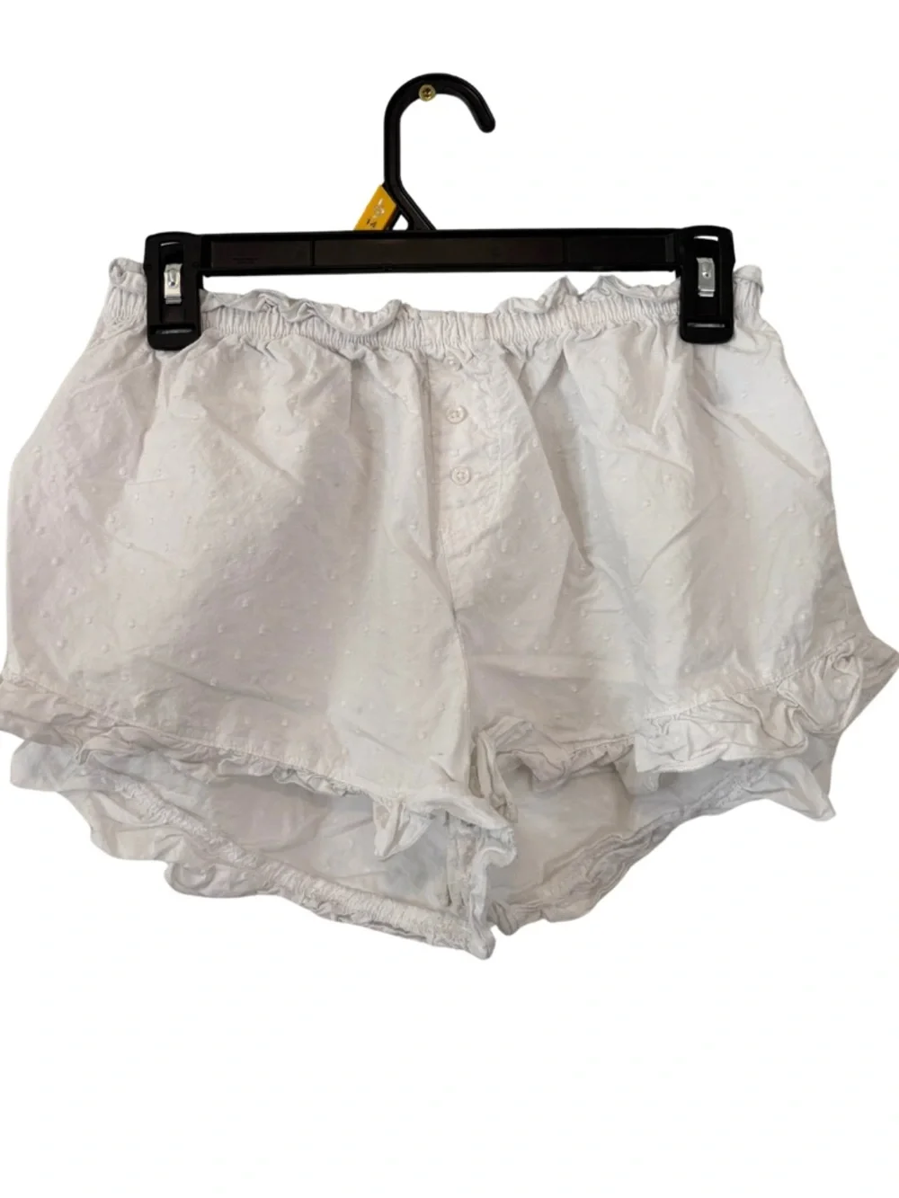 3/$20 Colsie White Ruffle-Trim Elastic Waist Shorts - Picture 1 of 5